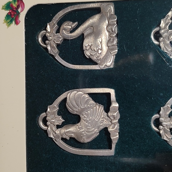 Longaberger 12 Gifts Of Christmas Set Of 12 Miniature Pewter Ornaments Boxed - Picture 3 of 12